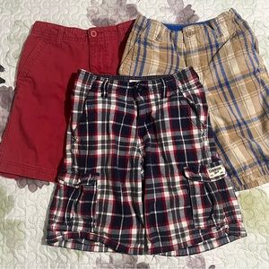 Osh Kosh Faded Glory Boys Shorts Lot 7 Red Blue Tan Plaid Cotton F20